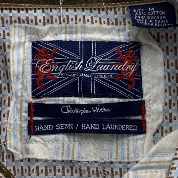 Men's English Laundry Medium Shirt Long Sleeve Button Front Cotton Embroidered - Picture 6 of 12